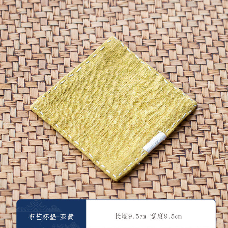 Tejido posavasos-amarillo