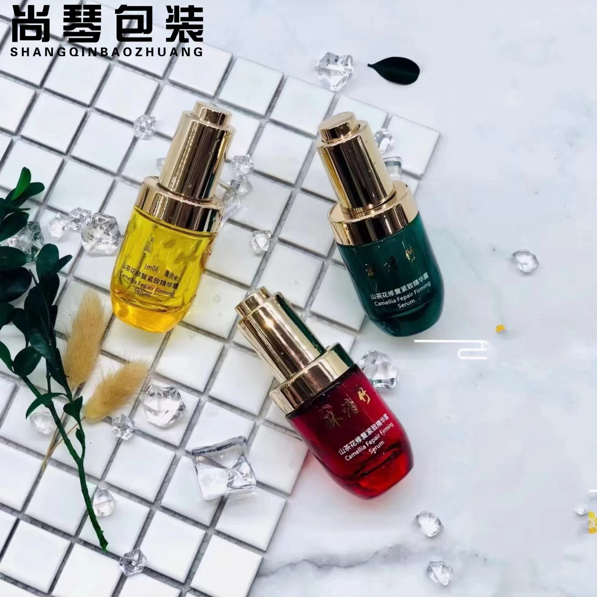 Botella de esencia de aceite de semilla de Camelia de alta gama 30ML botella de líquido original botella de aceite esencial botella de vidrio cosmética Cuidado DE LA PIEL Material de embalaje