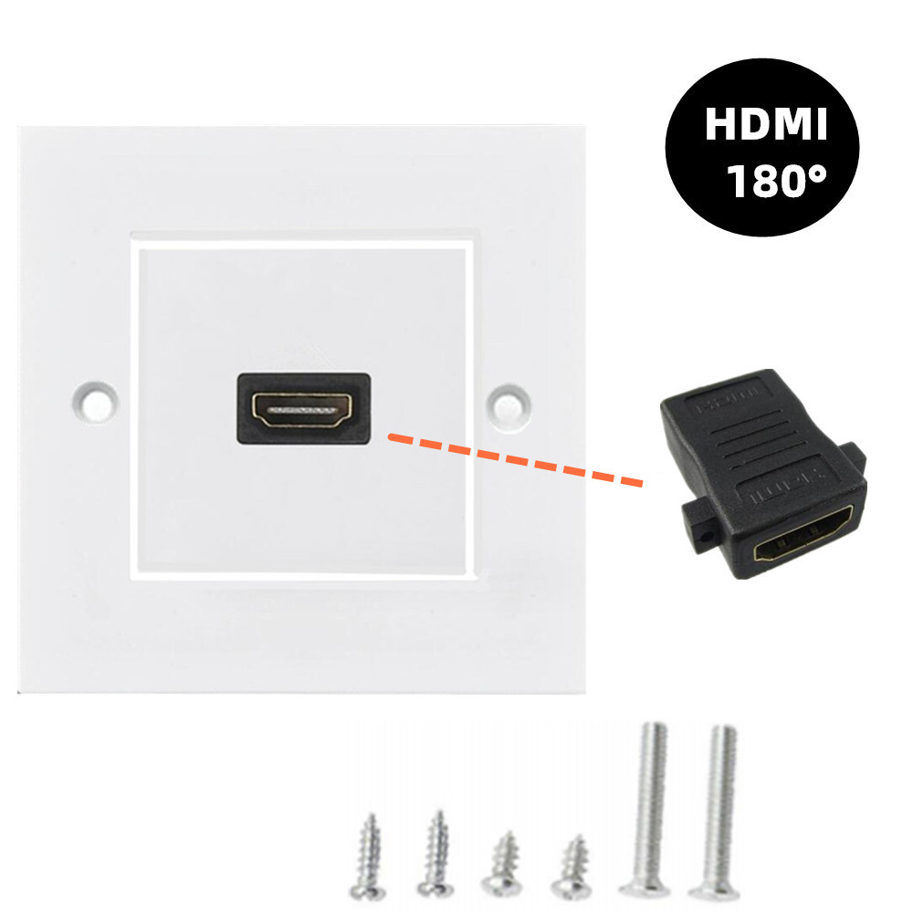 86型HDMI高清插座面板180度数字电视墙插 2.0版HDMI高清插口模