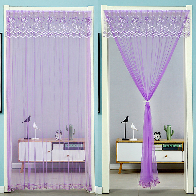 Cortina a prueba de mosquitos verano hogar velcro sin perforación cortina de encaje cortina de dormitorio cuatro estaciones universal