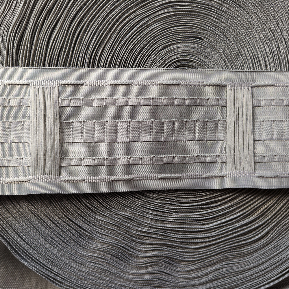 灰色多功能抽带外贸窗帘抽带布带窗帘带条穿杆挂钩厂家直销辅料