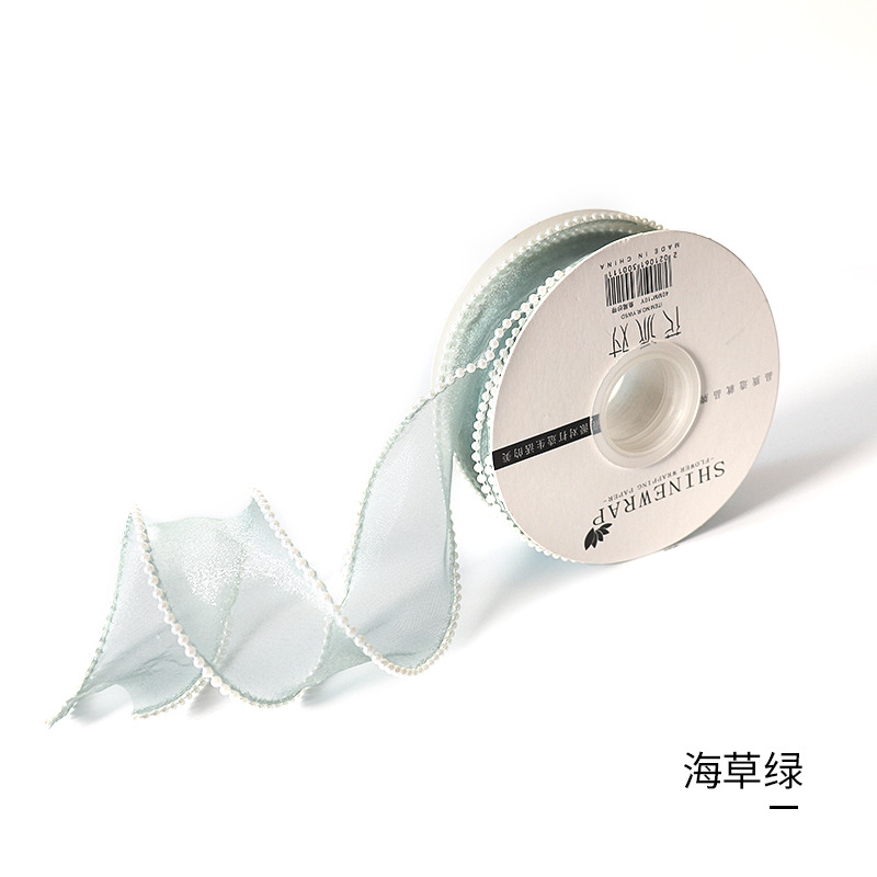 Cinta de embalaje para flores con perlas bilaterales, para regalos y ramos, fábrica al por mayor