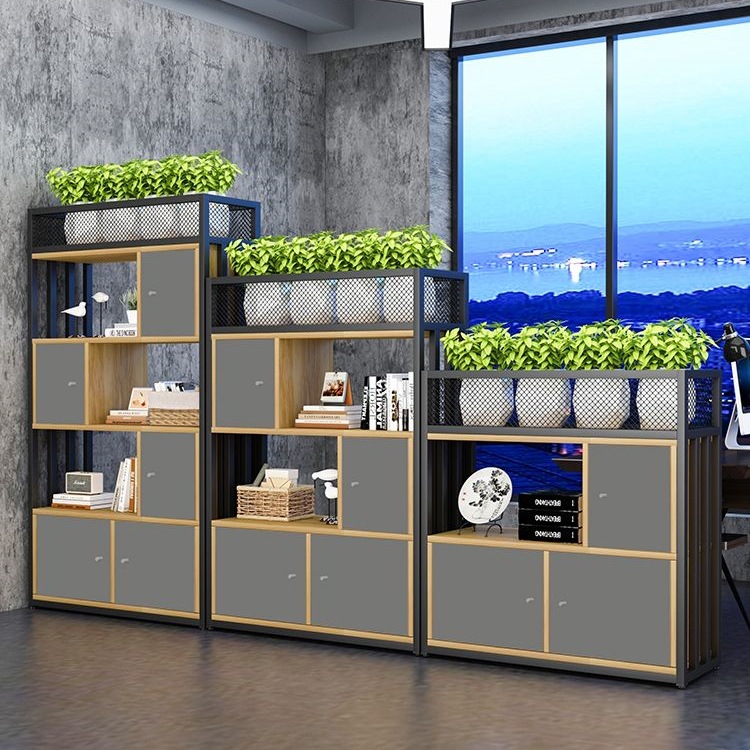 Office Partition Rack Iron Screen Decoration Double-Sided Low Cabinet Storage Cabinet Workstation Blocking Bookshelf Display Rack