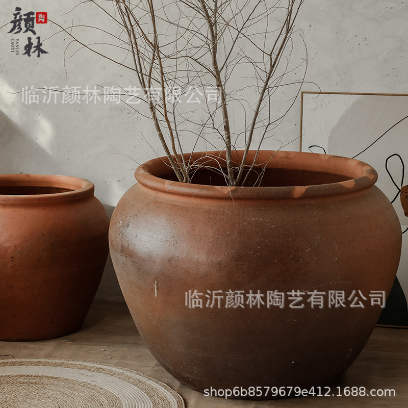 Árboles de plantación gran maceta de árboles de plantación gran maceta de árboles de plantación popular retro maceta de cerámica hecha a mano hotel paisaje maceta de árboles