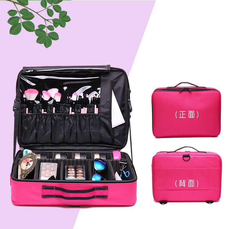 Partición de almacenamiento profesional bolsa de cosméticos de gran capacidad multifuncional estuche cosmético portátil tatuaje maquillaje Kit de almacenamiento coreano