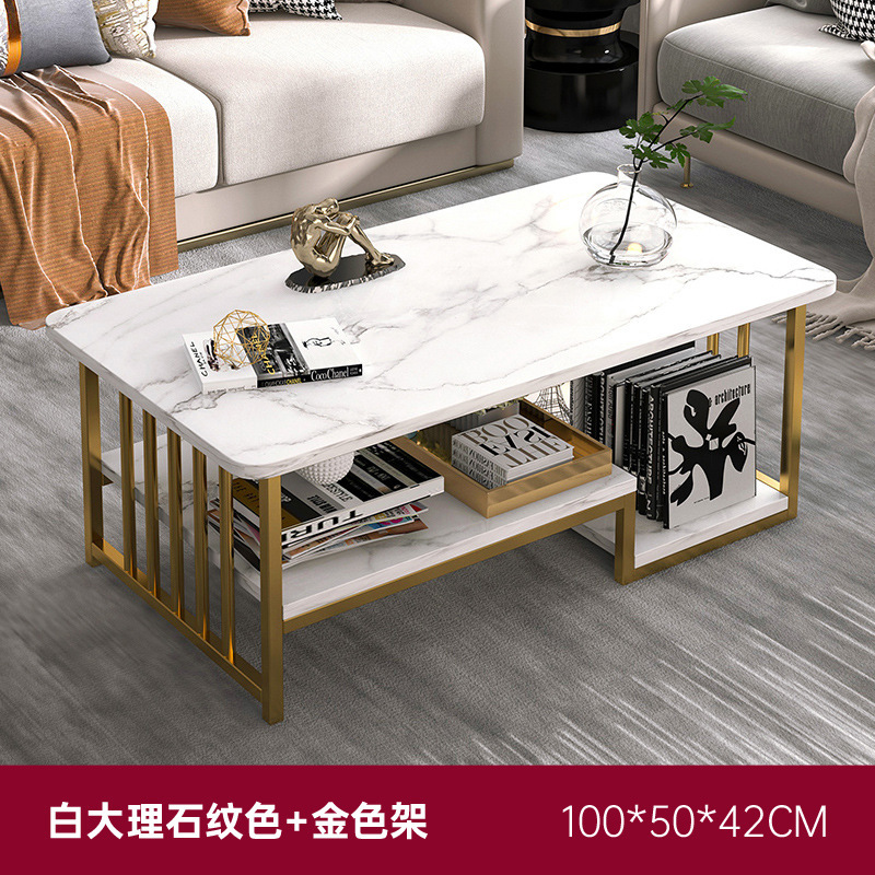 Mesa de café sala de estar piso pequeño apartamento casa moderna Luz de lujo Oficina mesa de té casa de alquiler minimalista mesa rectangular