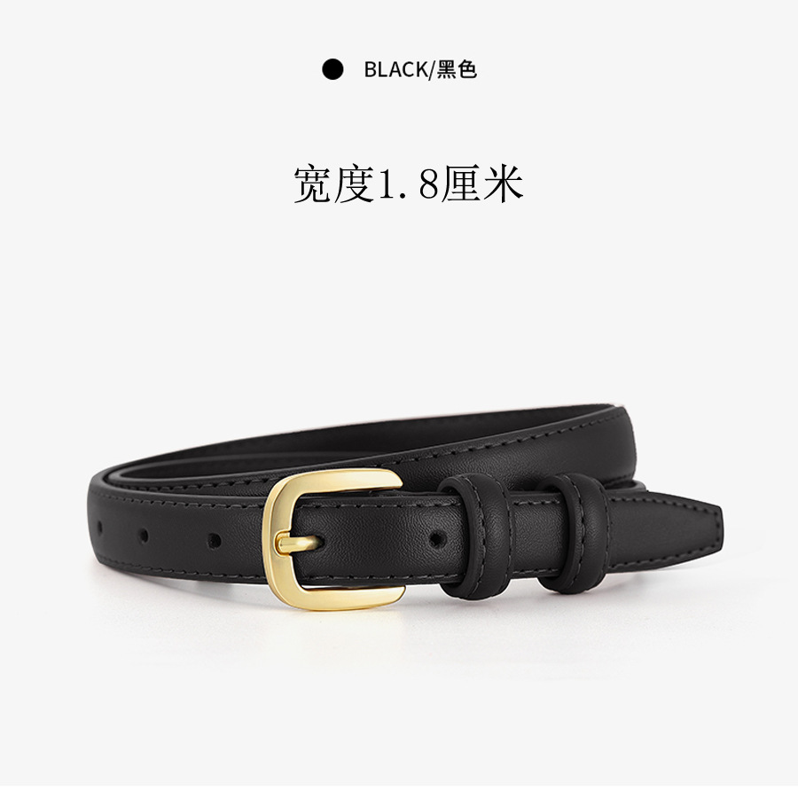 Cinturón de cuero de las mujeres jeans simples de moda todo partido 2023 verano nueva chica suave Cinturón de piel de vaca simple