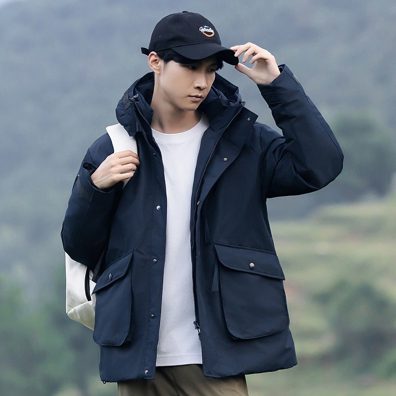 Couple's Workwear Down Cotton Jacket for Men 2026 New Winter Short Cotton Coat Men's Fashionable Loose Thickened Warm Cotton Jacket