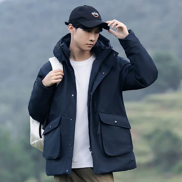 Couple's Workwear Down Cotton Jacket for Men 2026 New Winter Short Cotton Coat Men's Fashionable Loose Thickened Warm Cotton Jacket