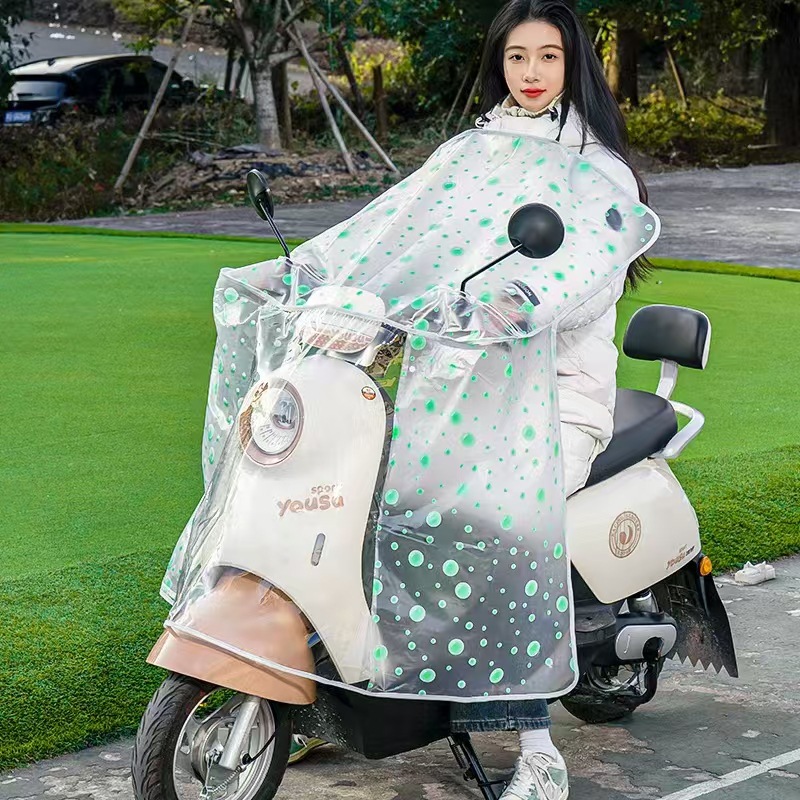 Cover Windshield Dustproof – Universal Motorcycle front windshield - green-bubble-cape-zipper-style-extra-large-size
