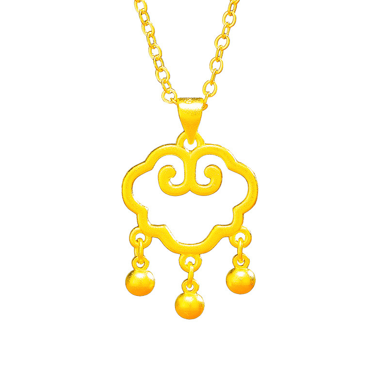 Vietnam arena oro Abacus larga vida bloqueo clavícula colgante vintage hueco campana bloqueo bebé 100 años de edad colgante de joyería al por mayor