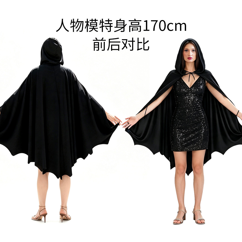 Transfronterizos Halloween Bat Cloak Set Kids Party Show Cosplay Batman Black Cloak Disfraces