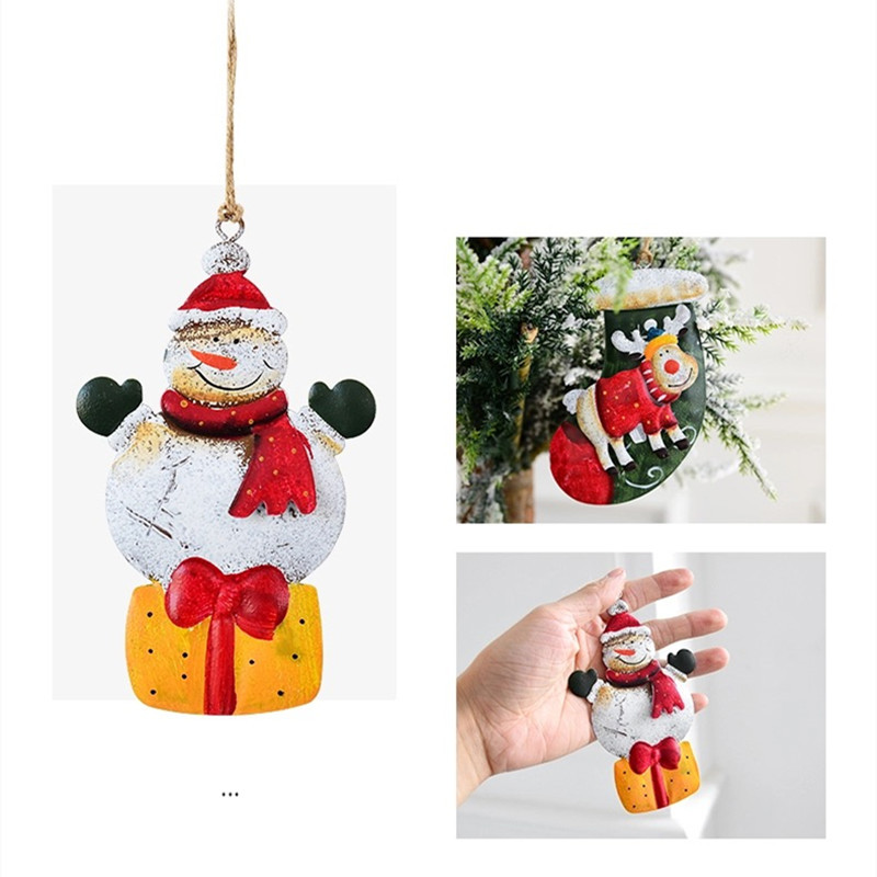 Christmas Christmas Snowman Elk Iron Party Hanging Ornaments display picture 6