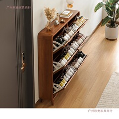 超薄款鞋柜门口家用实木窄翻斗入户玄关柜室内外楼道多层电梯鞋架