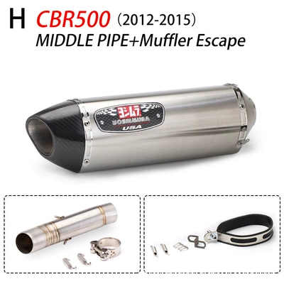 Carbon Fiber Tail Section — Motorcycle exhaust pipe - cbr500-12-15-middle-section-r77-four-corner-titanium-color-carbon-head