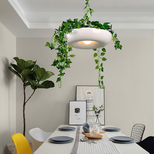 Nordic hanging plant pot pendant light for study room, creative individual bar plant pot, Babylon restaurant, coffee shop pendant light