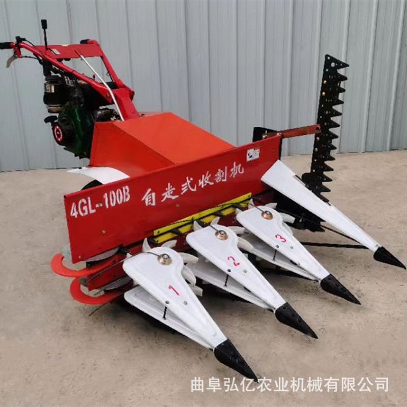 农用水稻小麦割晒机手扶汽油玉米高粱收获机8马力秸秆割倒机