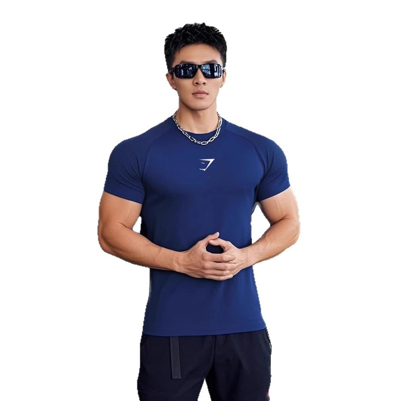 Gymshark ユース スポーツ スリム フィットネス 半袖 カジュアル 通気性 タイト フィットネスに適した半袖|undefined