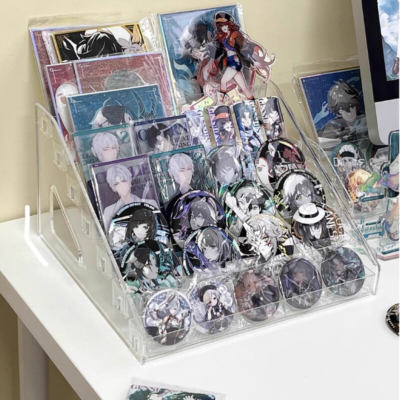 亚克力展示架化妆品收纳架立牌吧唧展示架二次元谷子桌面摆放架子|undefined