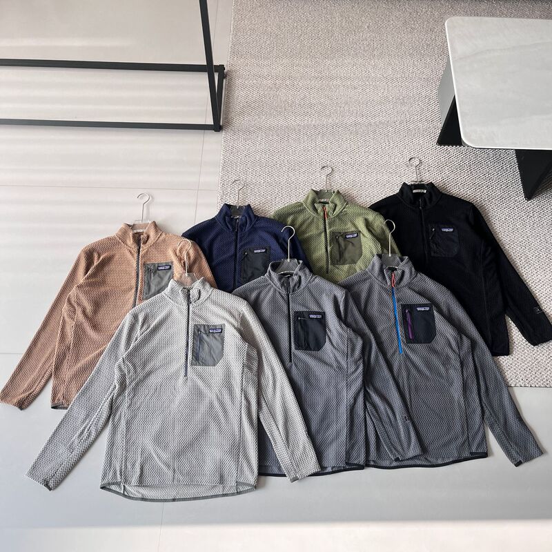 Pata Outdoor R1 Stand Collar Fleece Lined Half-Zip Men's Sweatshirt Base Layer Thermal Midlayer Trendy Pata Outdoor R1 Stand Collar Fleece Lined Half-Zip Men's Sweatshirt Base Layer Thermal Midlayer Trendy