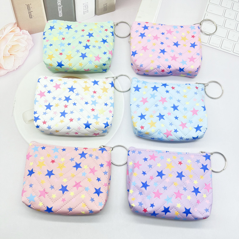 New Star Coin Purse Pu Mini Coin Bag Women's Zipper Small Wallet Student Hand Bag Manufacturer