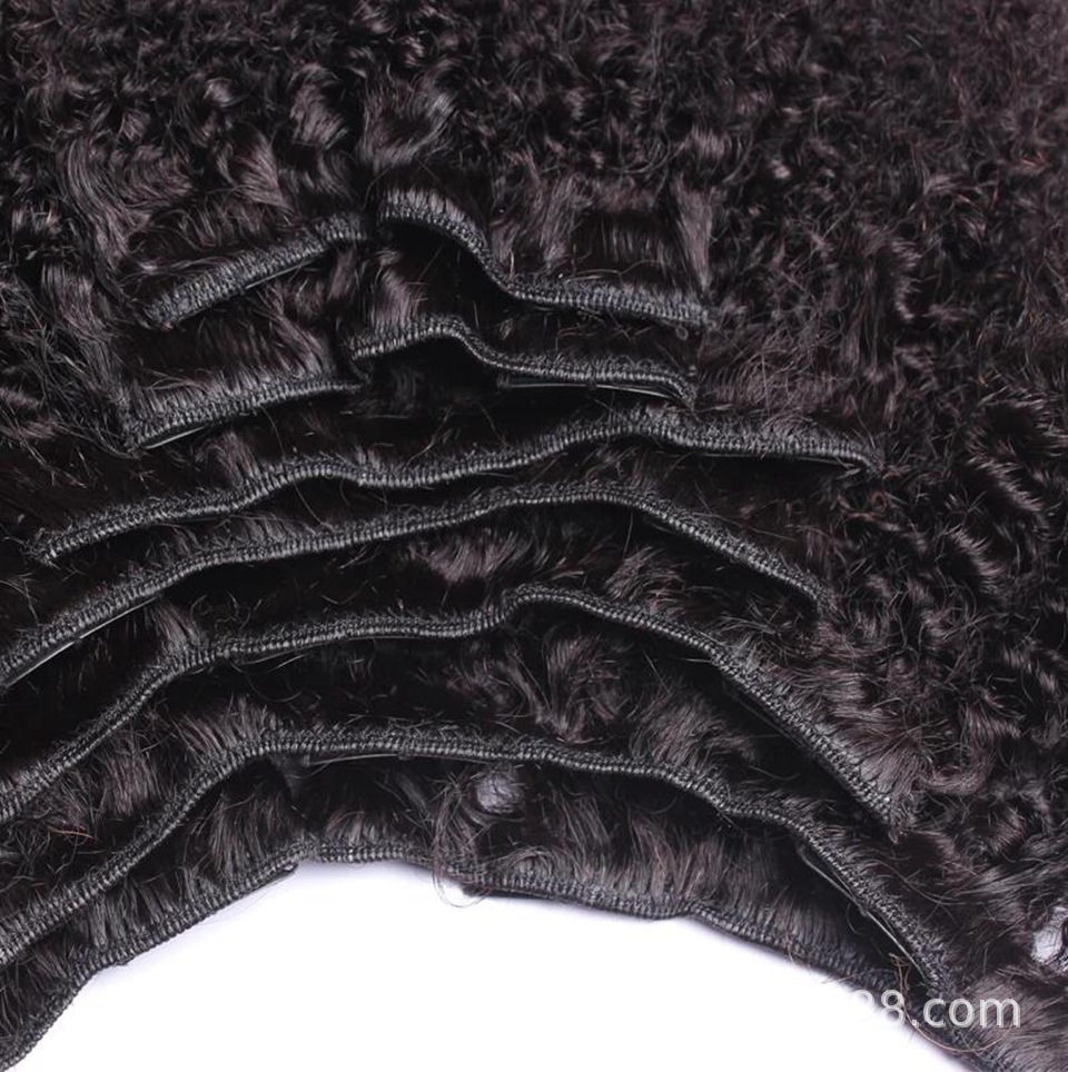 Juego de 8 piezas de peluca de cabello humano real con clip, rizadas, de cabello humano real.