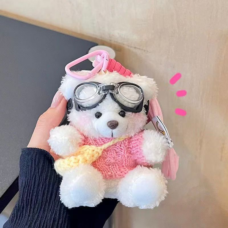 Suéter osos bolsas colgantes de llaveros creativos muñecas de peluche adorables osos muñecas parejas amigas regalos colgantes