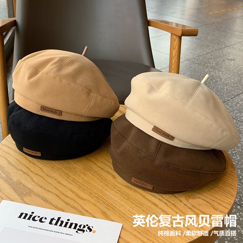 秋冬の新商品の毛はベレー帽のファッション的な英倫風の画家の帽子の復古の百合は顔の小さい蓬蕾帽の男女を現します。|undefined
