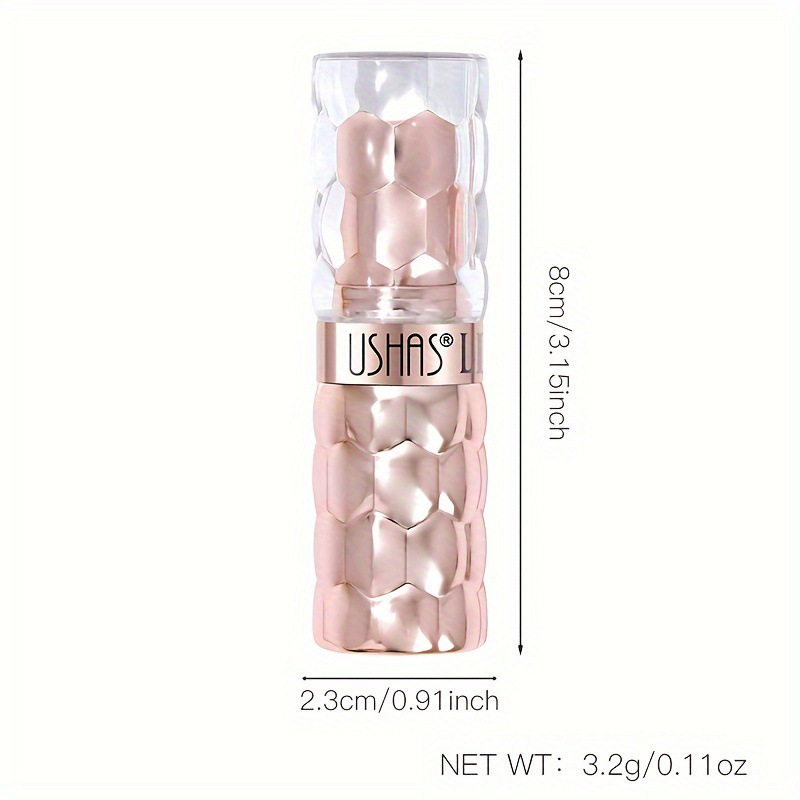 USHAS European and American Cross-border spot lápiz labial nacarado taza impermeable y antiadherente lápiz labial fino hidratante de larga duración UC012A B