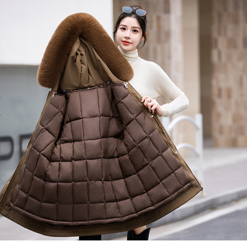 Abbigliamento da donna cappotto parka di grandi dimensioni cappotto in cotone con collo largo da donna stile coreano più vita in velluto cappotto caldo in cotone tendenza da donna_voghion.com