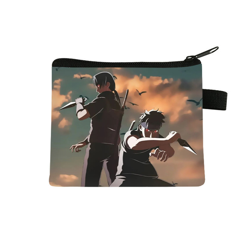 Nuevo Naruto niños monedero estudiante tendencia auricular moda bolsa de almacenamiento tendencia cremallera titular de la tarjeta al por mayor