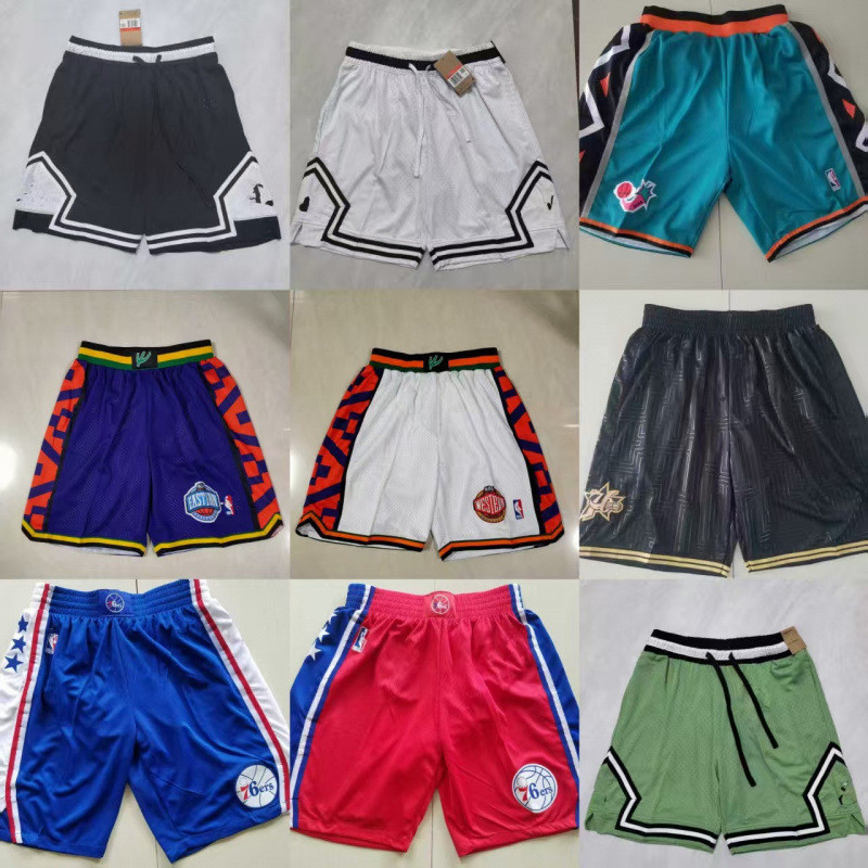 Retro Basketball Shorts Bucks Coconut Warriors 76Ers Sports Shorts
