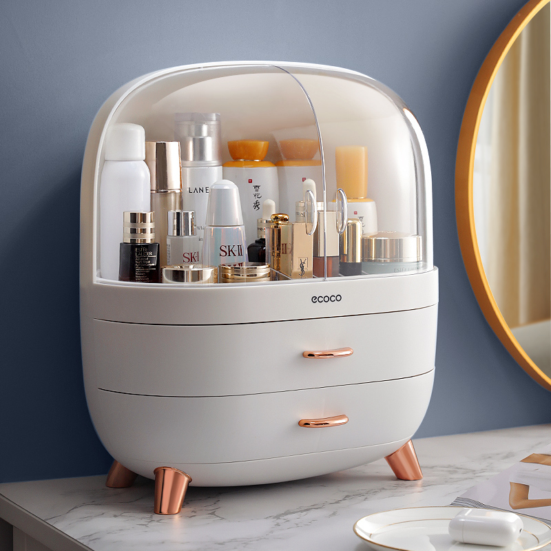 Caja de almacenamiento de cosméticos transparente a prueba de polvo lápiz labial de escritorio comedor cepillo de maquillaje rack de almacenamiento para productos de cuidado de la piel