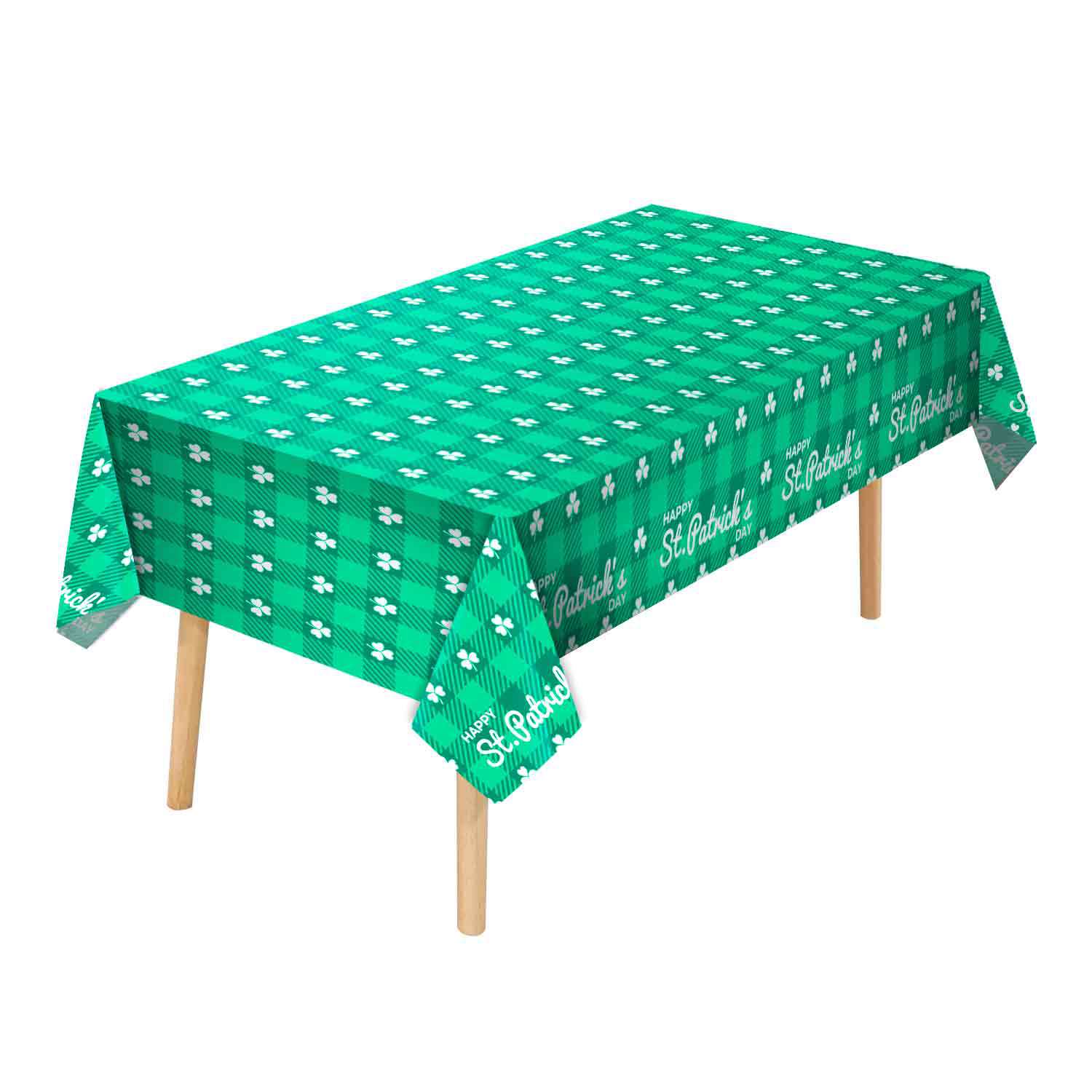 Mantel a cuadros de trébol para el Día de San Patricio