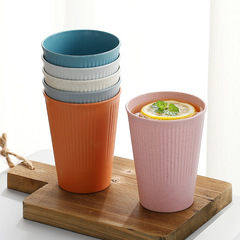 Cross-border foreign trade striped drinking cup couple's toothbrush cup drinking milk beverage gift cup manufacturer wholesale distribution