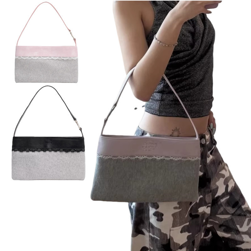 South Korea's 2026 Independent Designer Brand Hieta Leather Lace-Trimmed Square Shoulder Handbag in 2 Colors South Korea's 2026 Independent Designer Brand Hieta Leather Lace-Trimmed Square Shoulder Handbag in 2 Colors