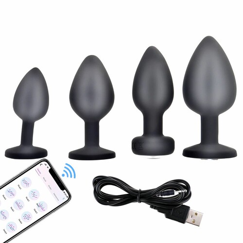 Wireless remote control unisex butt plug set prostate orgasm masturbation massager adult sex toy