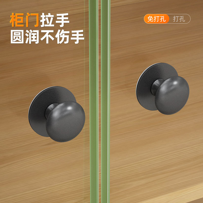 Handleless glass cabinet door drawer pull modern minimalist high-end surface-mounted cabinet black