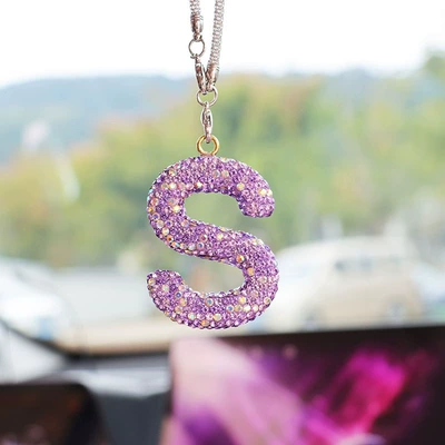 clay car interior accessories – Car hanging - s-letter-car-pendant-lotus-purple