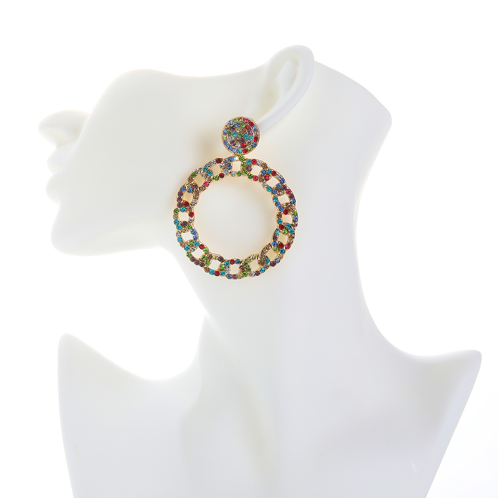 fashion color diamond alloy geometric earringspicture15