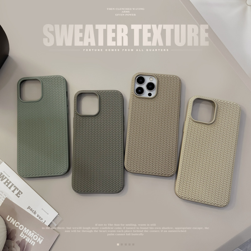 肌感織り紋はiphone15リンゴ16携帯ケース14pro高級感11レトロX純色13ソフト|undefined