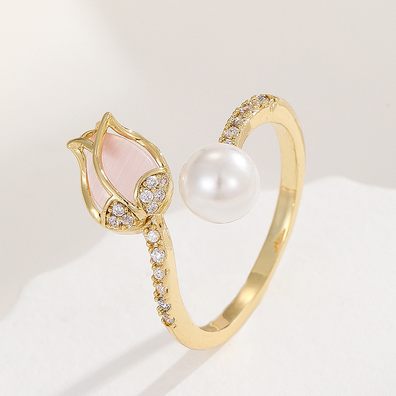 20g Weight Zircon Inlay Material Open Rings Classification 1 Piece Quantity Holiday, Banquet Occasion Copper Material Heart Shape, Crown, Flower Pattern Unisex Gender Inlay Design Lady Style Wholesale Jewelry Lady Heart Shape Crown Flower Copper Zircon Inlay Open Rings 21