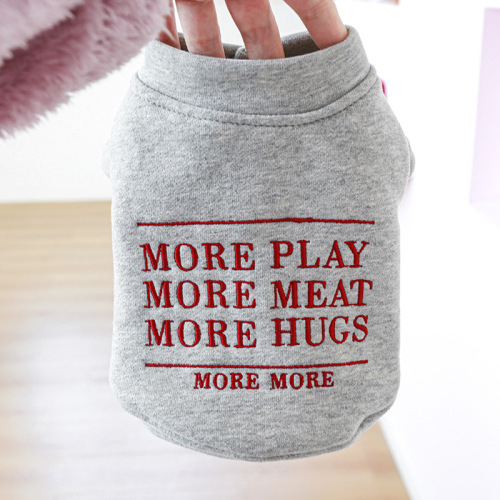 Pet circle factory direct supply small dog clothing cat clothes for small and medium-sized dogs two-legged letter slogan sweatshirts gray