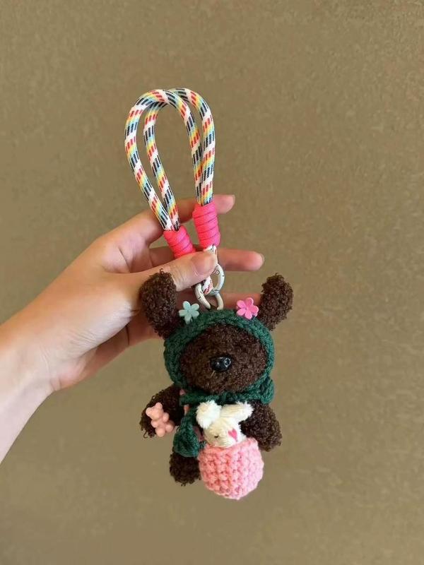 韓国東大門カラフルな紐のぬいぐるみクマのペンダント、手作りおもちゃ、小さな人形、バッグの飾り、携帯電話のペンダント|undefined