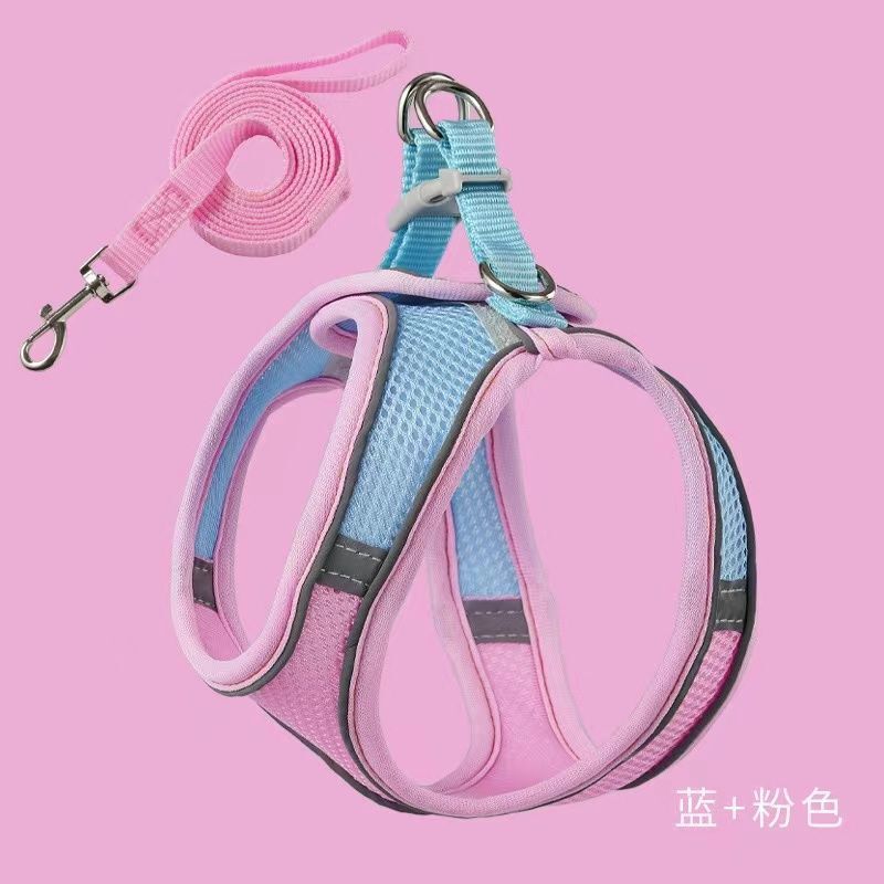 猫咪牵引绳可爱背心式胸背防挣脱幼猫魔术贴安全扣反光宠物遛猫绳|undefined