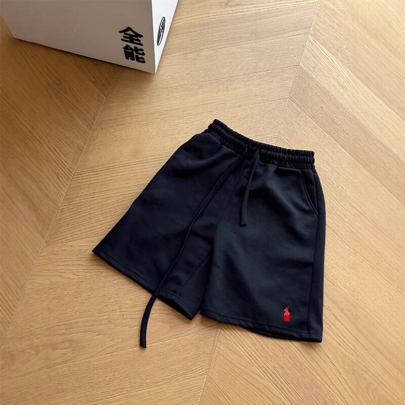 Cotton Summer Rl Men's Shorts Three-Quarter Length Polo Solid Color Sports Pants Casual Vacation Loose Fit Sports Casual