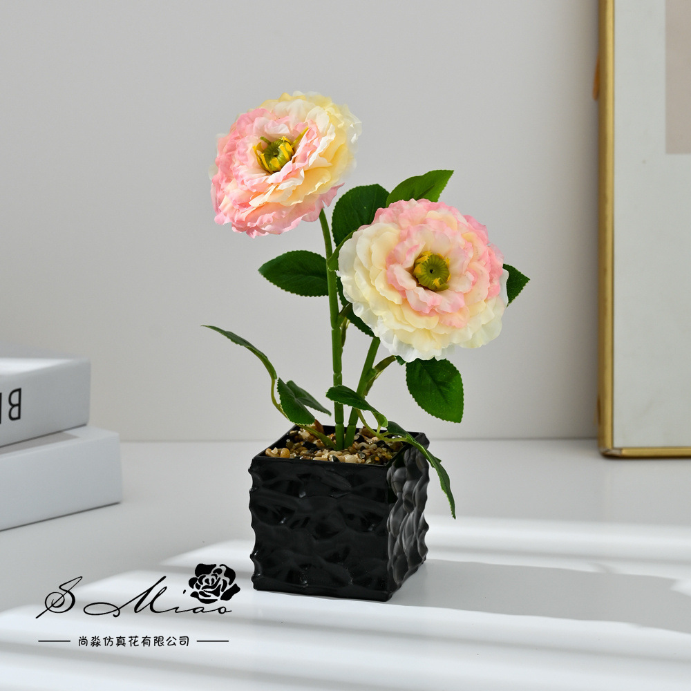 Creativo de dos cabezas Koi flor bonsai moda imitación maceta fotografía de flores falsas flores artificiales boda decoración decorativa image 9