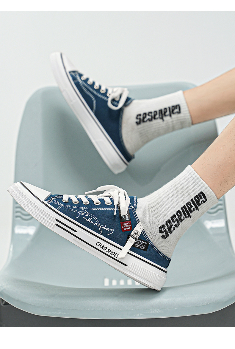 Artistic style canvas half trailer summer men's 2024 new Korean version casual trendy shoes for teenagers and students_voghion.com