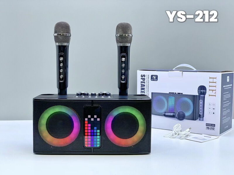 ホットセールフルセットワイヤレス Bluetooth スピーカーハイパワー K ソングカラフルなライトサブウーファーオーディオデュアルマイク YS-212|undefined