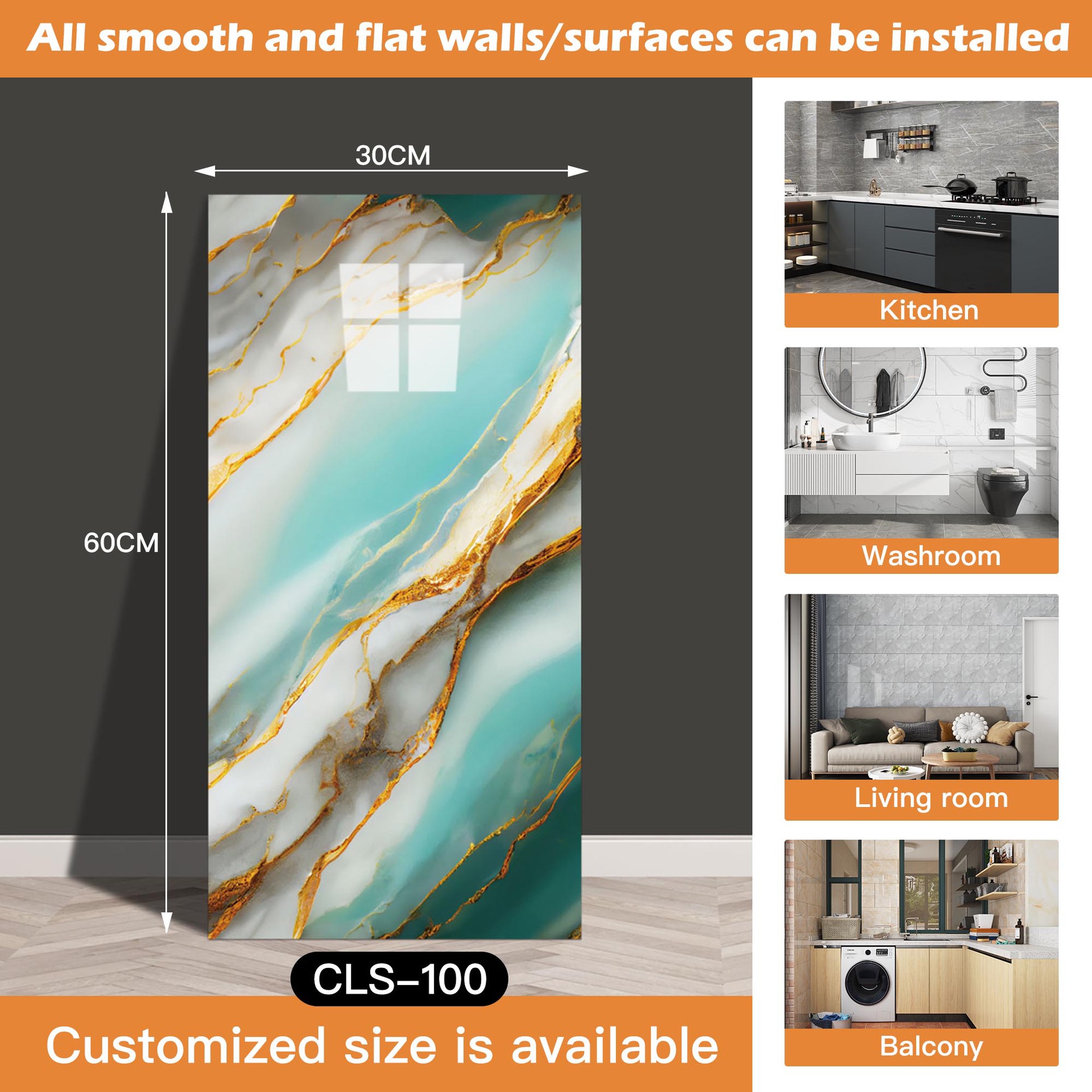 Azulejo de imitación transfronterizo pegatinas de pared papel tapiz autoadhesivo impermeable y a prueba de humedad pegatinas de mármol de baño papel tapiz de pared de fondo restaurado